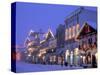 Main Street with Christmas Lights at Night, Leavenworth, Washington, USA-Jamie & Judy Wild-Stretched Canvas