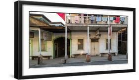 Main street with shops and museum in historic Chinese American Town, Locke,-null-Framed Photographic Print