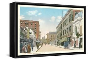 Main Street, Woonsocket, Rhode Island-null-Framed Stretched Canvas