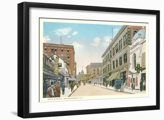 Main Street, Woonsocket, Rhode Island-null-Framed Art Print