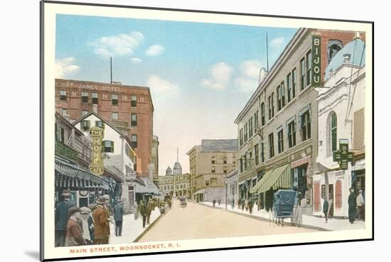 Main Street, Woonsocket, Rhode Island-null-Mounted Art Print