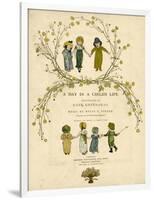 Main Title Page Design, a Day in a Child's Life-Kate Greenaway-Framed Art Print