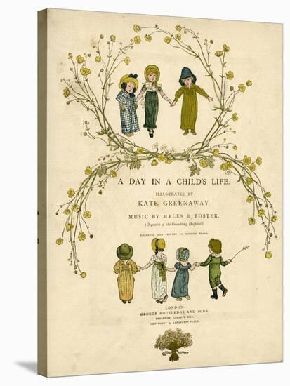 Main Title Page Design, a Day in a Child's Life-Kate Greenaway-Stretched Canvas