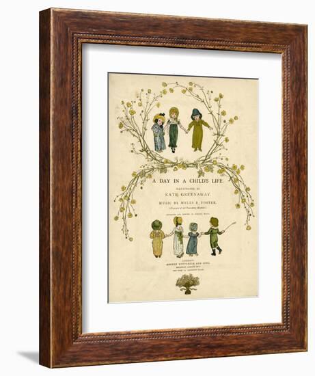 Main Title Page Design, a Day in a Child's Life-Kate Greenaway-Framed Art Print