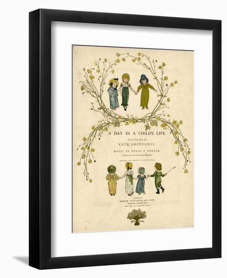 Main Title Page Design, a Day in a Child's Life-Kate Greenaway-Framed Art Print