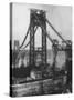 Main Towers and Cables of the George Washington Bridge under Construction-null-Stretched Canvas