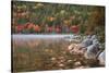 Maine, Acadia National Park, Fall Reflections with Fog at Jordon Pond-Joanne Wells-Stretched Canvas