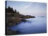 Maine, Acadia National Park, Moonset over the Atlantic Ocean at Sunrise-Christopher Talbot Frank-Stretched Canvas