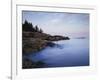 Maine, Acadia National Park, Moonset over the Atlantic Ocean at Sunrise-Christopher Talbot Frank-Framed Photographic Print