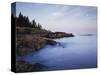 Maine, Acadia National Park, Moonset over the Atlantic Ocean at Sunrise-Christopher Talbot Frank-Stretched Canvas