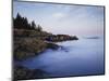Maine, Acadia National Park, Moonset over the Atlantic Ocean at Sunrise-Christopher Talbot Frank-Mounted Photographic Print