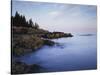 Maine, Acadia National Park, Moonset over the Atlantic Ocean at Sunrise-Christopher Talbot Frank-Stretched Canvas