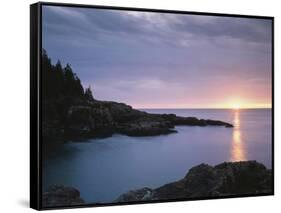 Maine, Acadia National Park, Sunrise over the Atlantic Ocean-Christopher Talbot Frank-Framed Stretched Canvas