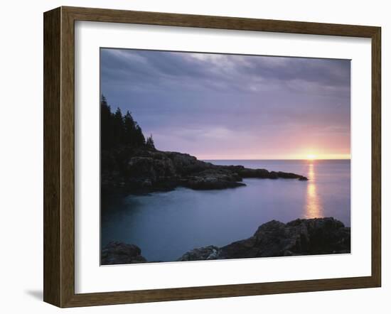 Maine, Acadia National Park, Sunrise over the Atlantic Ocean-Christopher Talbot Frank-Framed Premium Photographic Print