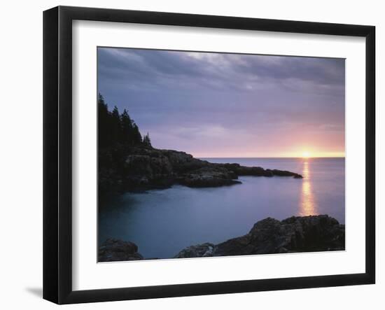 Maine, Acadia National Park, Sunrise over the Atlantic Ocean-Christopher Talbot Frank-Framed Photographic Print