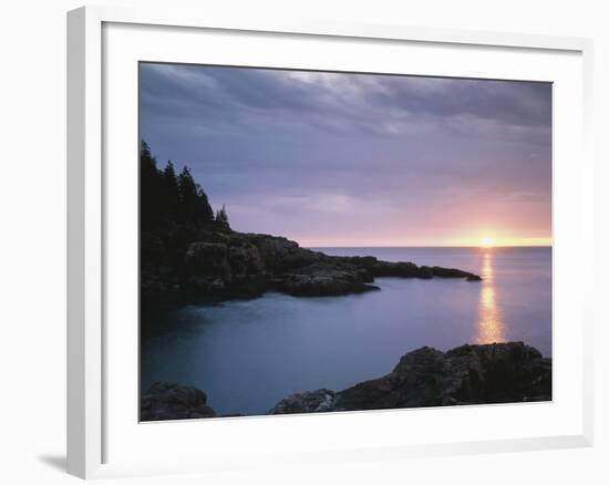 Maine, Acadia National Park, Sunrise over the Atlantic Ocean-Christopher Talbot Frank-Framed Photographic Print