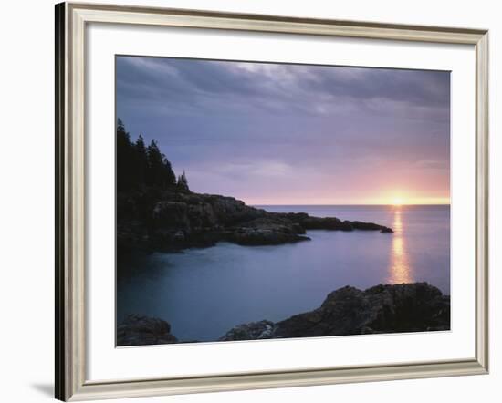 Maine, Acadia National Park, Sunrise over the Atlantic Ocean-Christopher Talbot Frank-Framed Photographic Print