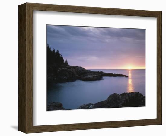 Maine, Acadia National Park, Sunrise over the Atlantic Ocean-Christopher Talbot Frank-Framed Photographic Print