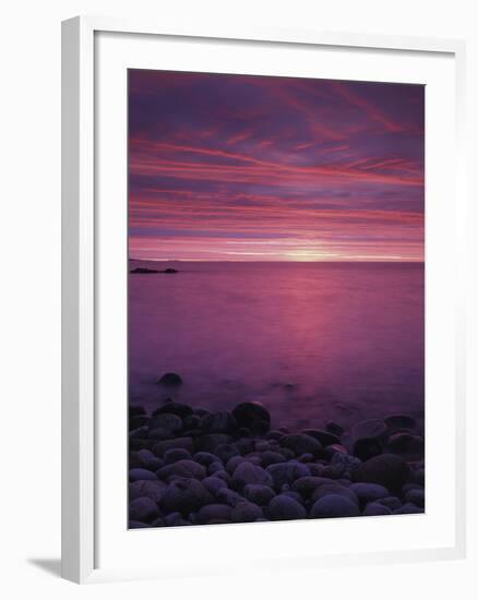 Maine, Acadia National Park, Sunrise over the Rocky Shoreline of the Beach-Christopher Talbot Frank-Framed Premium Photographic Print