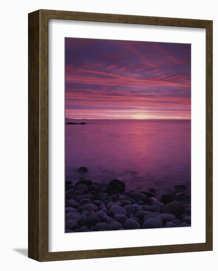 Maine, Acadia National Park, Sunrise over the Rocky Shoreline of the Beach-Christopher Talbot Frank-Framed Photographic Print