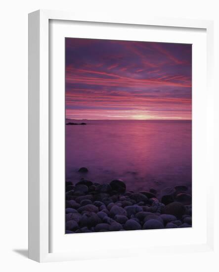 Maine, Acadia National Park, Sunrise over the Rocky Shoreline of the Beach-Christopher Talbot Frank-Framed Photographic Print