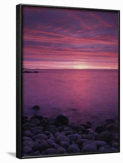 Maine, Acadia National Park, Sunrise over the Rocky Shoreline of the Beach-Christopher Talbot Frank-Framed Photographic Print