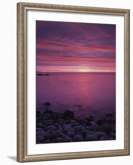 Maine, Acadia National Park, Sunrise over the Rocky Shoreline of the Beach-Christopher Talbot Frank-Framed Photographic Print