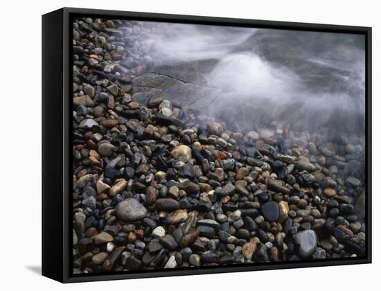 Maine, Acadia National Park, Waves Crashing on a Rocky Shoreline-Christopher Talbot Frank-Framed Stretched Canvas