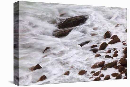 Maine, Acadia NP, Ocean Waves Breaking on Rocks Along Ocean Drive-Joanne Wells-Stretched Canvas