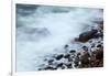 Maine, Acadia NP, Ocean Waves Breaking on Rocks Along Ocean Drive-Joanne Wells-Framed Photographic Print