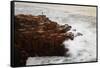Maine, Acadia NP, Ocean Waves Breaking on Rocks Along Ocean Drive-Joanne Wells-Framed Stretched Canvas