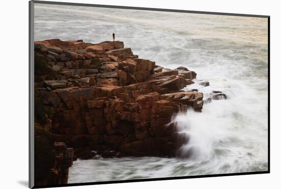 Maine, Acadia NP, Ocean Waves Breaking on Rocks Along Ocean Drive-Joanne Wells-Mounted Photographic Print