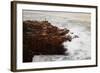 Maine, Acadia NP, Ocean Waves Breaking on Rocks Along Ocean Drive-Joanne Wells-Framed Photographic Print