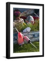 Maine, Bailey Island, Lobster Buoys-Walter Bibikow-Framed Premium Photographic Print