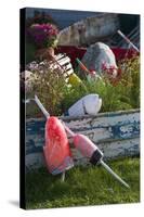 Maine, Bailey Island, Lobster Buoys-Walter Bibikow-Stretched Canvas