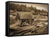 Maine, Bailey Island, Lobster Fisherman's Shack, USA-Alan Copson-Framed Stretched Canvas