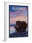 Maine - Bear and Cub-Lantern Press-Framed Art Print