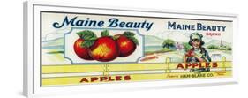 Maine Beauty Apple Label - Monmouth, ME-Lantern Press-Framed Premium Giclee Print