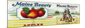 Maine Beauty Apple Label - Monmouth, ME-Lantern Press-Mounted Premium Giclee Print