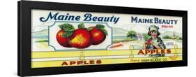 Maine Beauty Apple Label - Monmouth, ME-Lantern Press-Framed Art Print