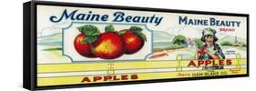 Maine Beauty Apple Label - Monmouth, ME-Lantern Press-Framed Stretched Canvas