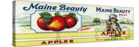 Maine Beauty Apple Label - Monmouth, ME-Lantern Press-Stretched Canvas