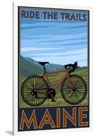 Maine - Bicycle Scene-Lantern Press-Framed Art Print