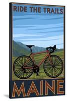 Maine - Bicycle Scene-Lantern Press-Stretched Canvas