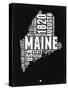 Maine Black and White Map-NaxArt-Stretched Canvas