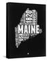 Maine Black and White Map-NaxArt-Framed Stretched Canvas