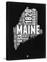 Maine Black and White Map-NaxArt-Stretched Canvas