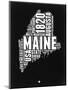Maine Black and White Map-NaxArt-Mounted Premium Giclee Print