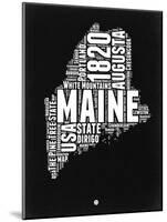 Maine Black and White Map-NaxArt-Mounted Art Print