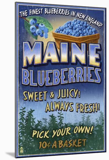 Maine Blueberries-null-Mounted Poster